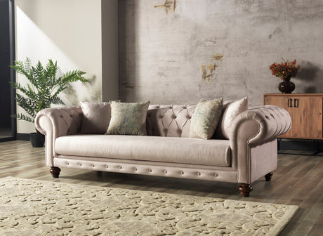 Chester Cream Stationary Living Room Sofa from Furnia - Luna Furniture