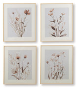 Chettings Beige/Gray/Blush Wall Art (Set of 4) from Ashley - Luna Furniture