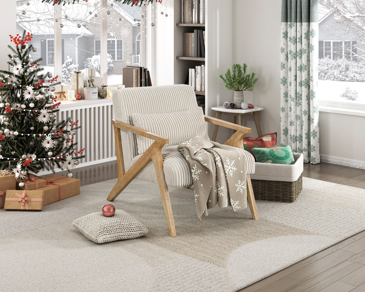 Chevron Beige Accent Chair from Homelegance - Luna Furniture