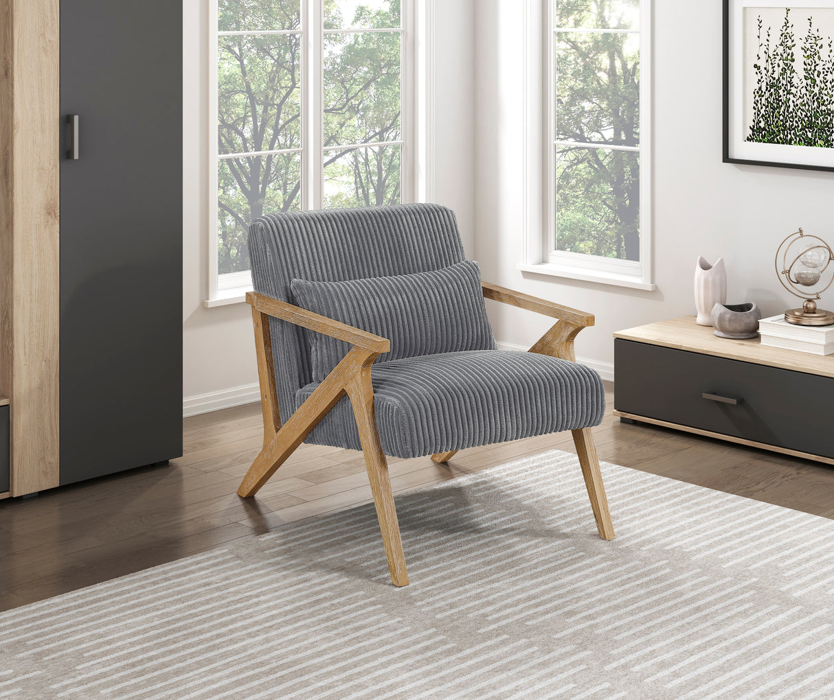 Chevron Gray Accent Chair from Homelegance - Luna Furniture
