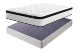 Chime 12 Inch Hybrid Mattress with Foundation in White from Ashley - Luna Furniture