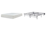 Chime 12 Inch Memory Foam Mattress with Foundation in White from Ashley - Luna Furniture