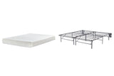 Chime 8 Inch Memory Foam Mattress with Foundation in White from Ashley - Luna Furniture