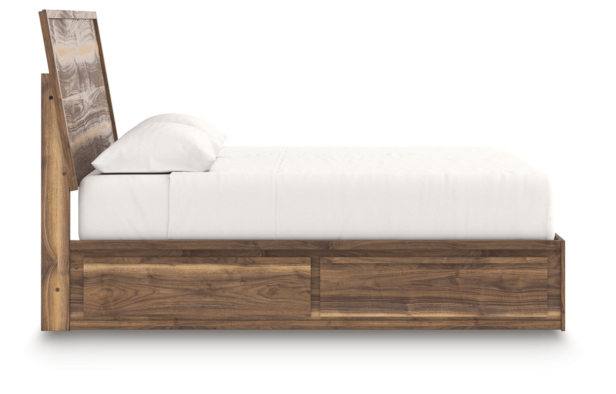 Chirason Brown King Panel Bed with Storage from Ashley - Luna Furniture