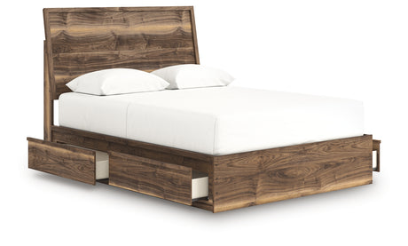 Chirason Brown Queen Panel Bed with Storage from Ashley - Luna Furniture