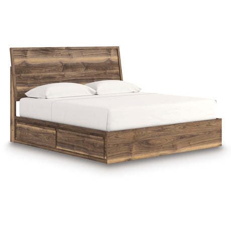Chirason Brown Queen Panel Bed with Storage from Ashley - Luna Furniture