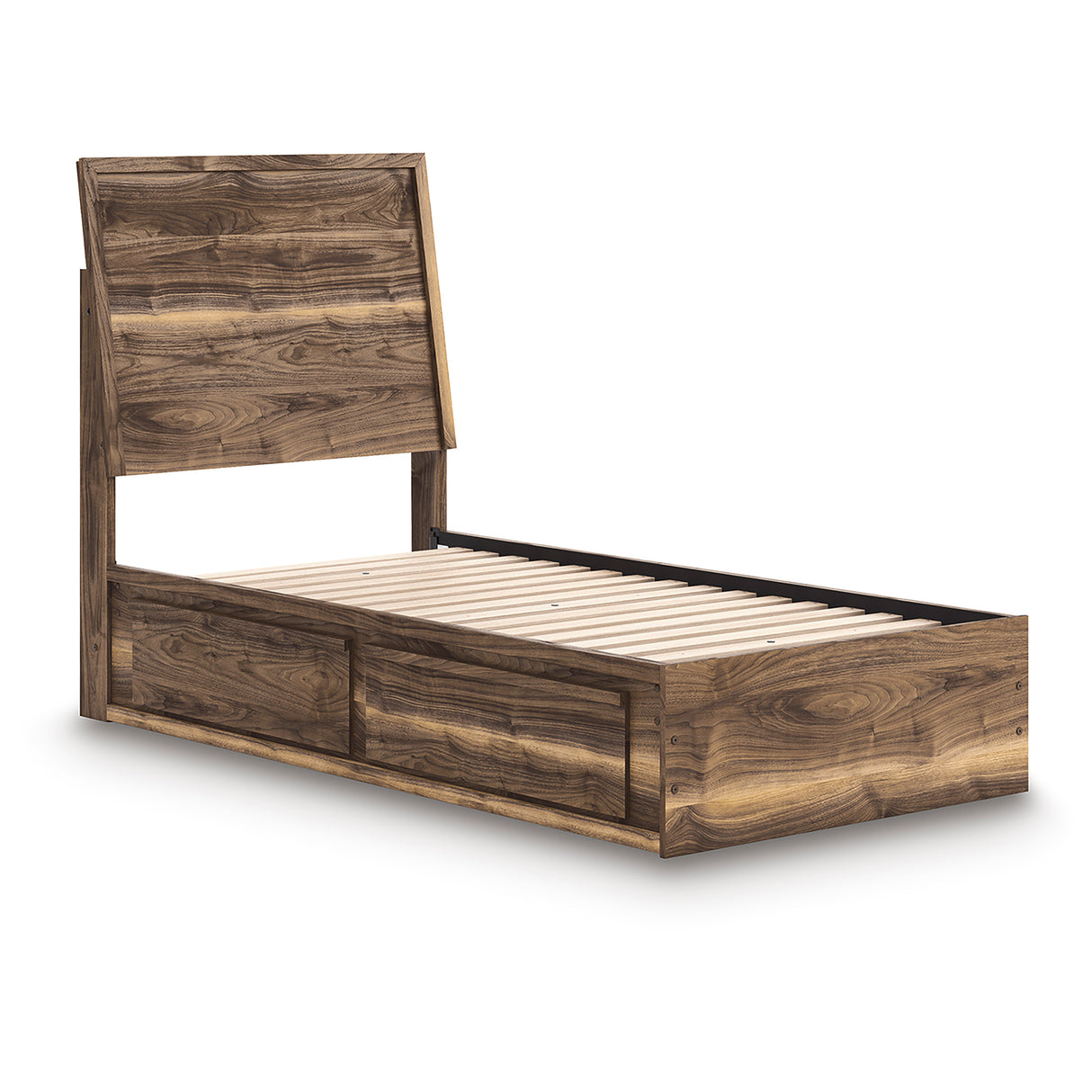 Chirason Brown Twin Panel Bed with Storage from Ashley - Luna Furniture