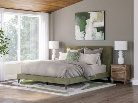 Chirason Sage Green California King Upholstered Bed with Roll Slats from Ashley - Luna Furniture