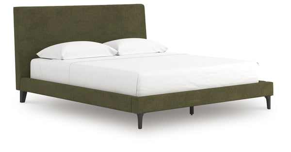 Chirason Sage Green California King Upholstered Bed with Roll Slats