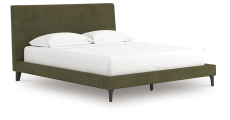 Chirason Sage Green California King Upholstered Bed with Mirrored Dresser, Nightstand and Wide Chest from Ashley Furniture - Luna Furniture