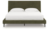 Chirason Sage Green California King Upholstered Bed with Mirrored Dresser, Nightstand and Wide Chest from Ashley Furniture - Luna Furniture