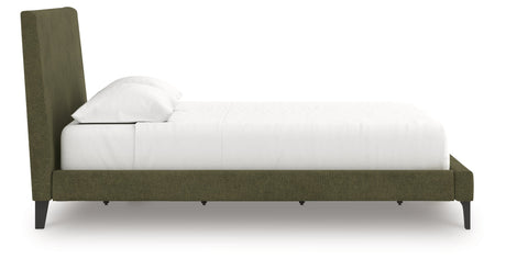 Chirason Sage Green California King Upholstered Bed with Mirrored Dresser, Nightstand and Wide Chest from Ashley Furniture - Luna Furniture