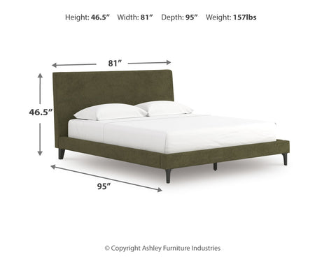 Chirason Sage Green California King Upholstered Bed with Roll Slats from Ashley - Luna Furniture