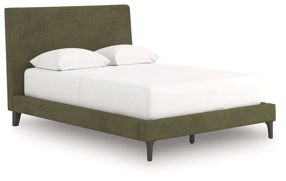 Chirason Sage Green Full Upholstered Bed with Roll Slats from Ashley - Luna Furniture