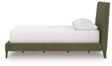 Chirason Sage Green Full Upholstered Bed with Roll Slats from Ashley - Luna Furniture