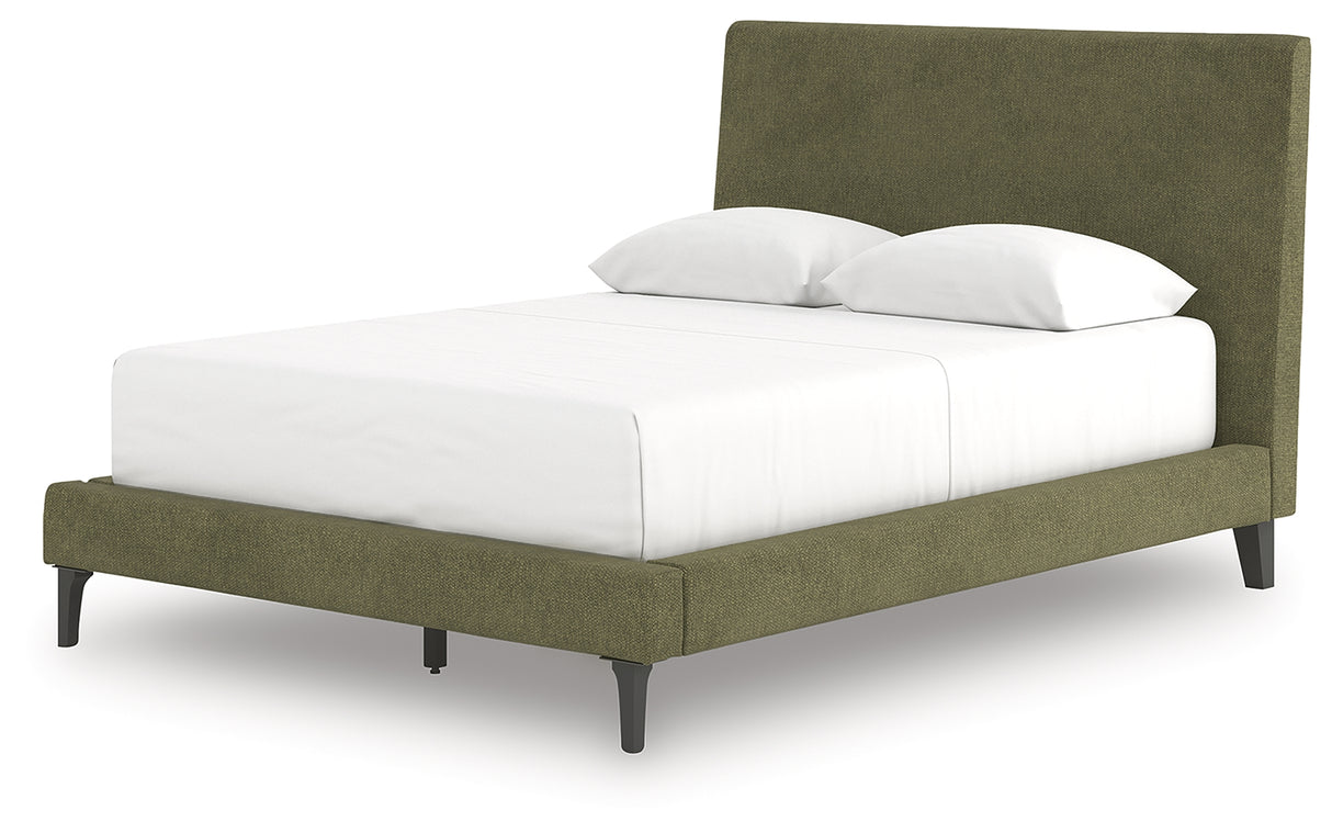 Chirason Sage Green Full Upholstered Bed with Roll Slats from Ashley - Luna Furniture