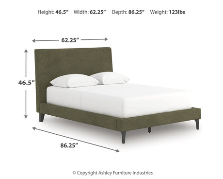 Chirason Sage Green Full Upholstered Bed with Roll Slats from Ashley - Luna Furniture