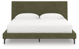 Chirason Sage Green King Upholstered Bed with Roll Slats from Ashley - Luna Furniture