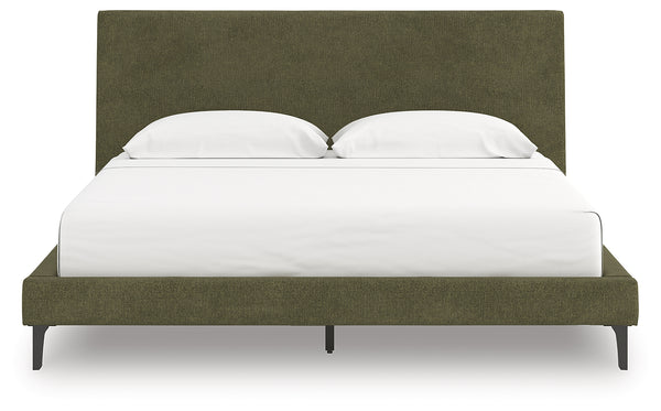 Chirason Sage Green King Upholstered Bed with Roll Slats
