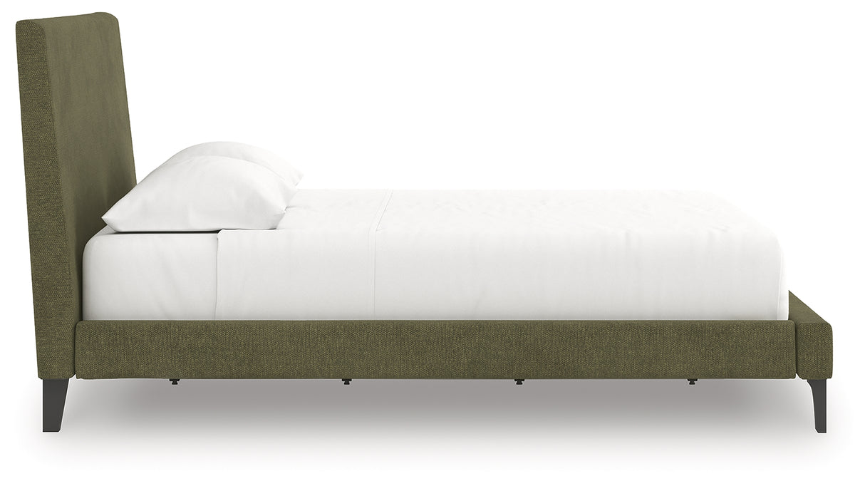 Chirason Sage Green King Upholstered Bed with Roll Slats from Ashley - Luna Furniture
