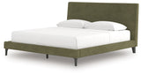 Chirason Sage Green King Upholstered Bed with Roll Slats from Ashley - Luna Furniture