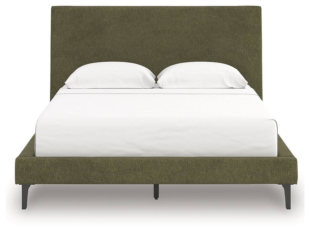 Chirason Sage Green Queen Upholstered Bed with Roll Slats from Ashley Furniture - Luna Furniture