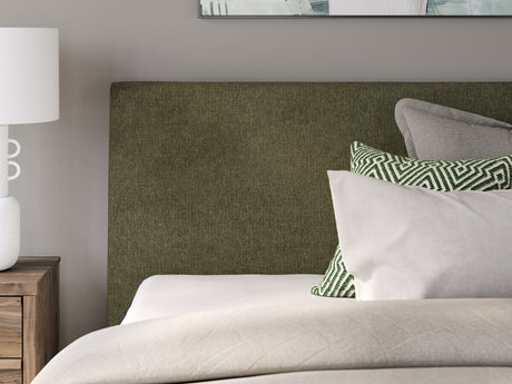 Chirason Sage Green Queen Upholstered Bed with Roll Slats from Ashley - Luna Furniture