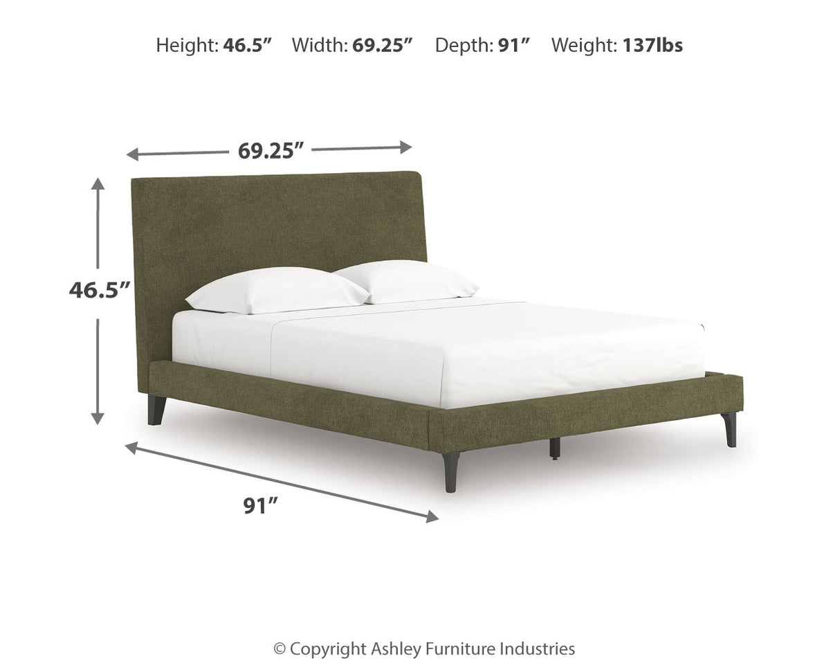Chirason Sage Green Queen Upholstered Bed with Roll Slats from Ashley Furniture - Luna Furniture