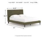 Chirason Sage Green Queen Upholstered Bed with Roll Slats from Ashley Furniture - Luna Furniture