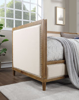 Chiron Light Oak/Beige Bed from Furniture of America - Luna Furniture