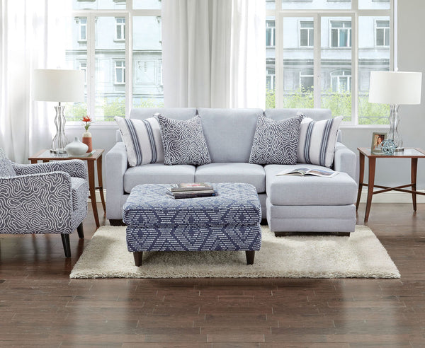 Chiswick Blue Ottoman