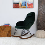 Chloe Green Velvet Rocking Chair from Ashcroft Furniture - Luna Furniture