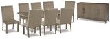 Chrestner Gray Dining Table and 8 Chairs with Server from Ashley Furniture - Luna Furniture