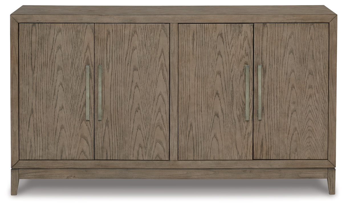 Chrestner Gray Dining Table and 8 Chairs with Server from Ashley Furniture - Luna Furniture