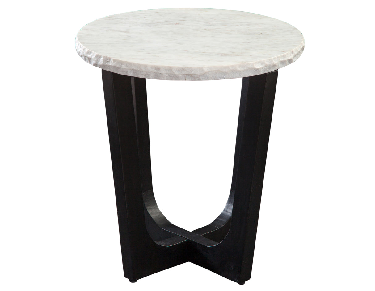 Chrissy 20″ Round White Marble End Table from Steve Silver - Luna Furniture