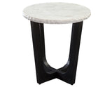 Chrissy 20″ Round White Marble End Table from Steve Silver - Luna Furniture