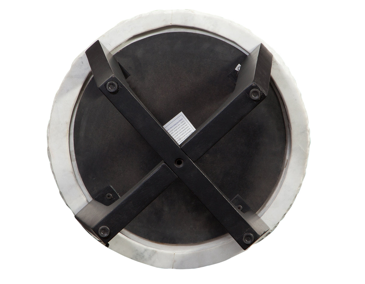 Chrissy 20″ Round White Marble End Table from Steve Silver - Luna Furniture