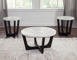 Chrissy 20″ Round White Marble End Table from Steve Silver - Luna Furniture