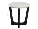 Chrissy 20″ Round White Marble End Table from Steve Silver - Luna Furniture