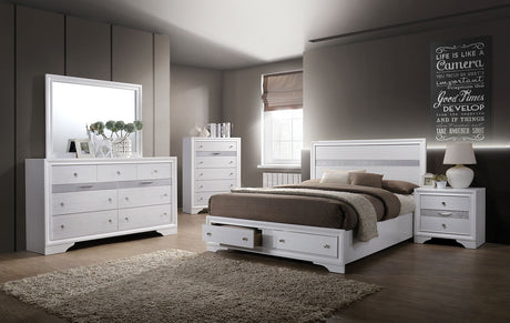 Chrissy White King Storage Platform Bed from Furniture of America - Luna Furniture