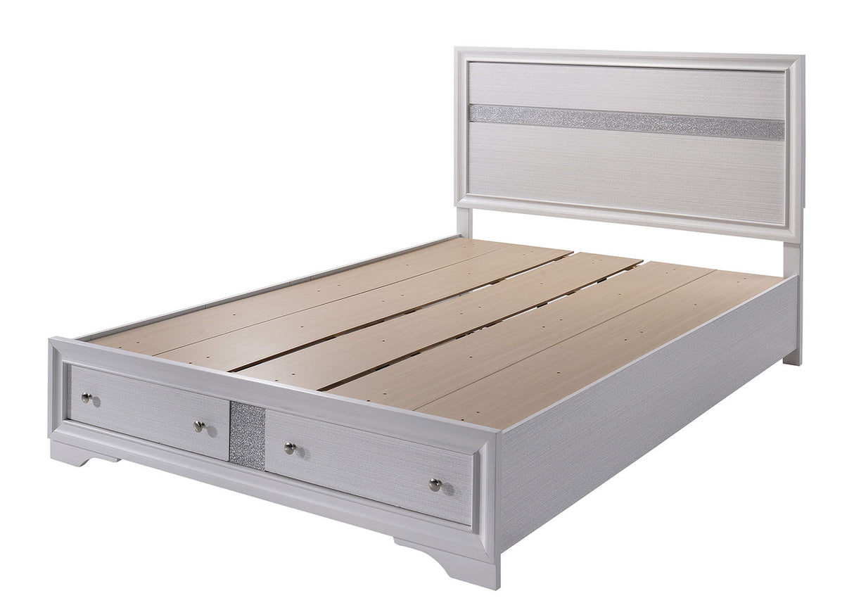 Chrissy White King Storage Platform Bed from Furniture of America - Luna Furniture