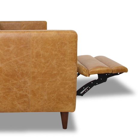 Christopher Brown Genuine Leather Electric Inclining Left Facing Sofa from Midinmod - Luna Furniture