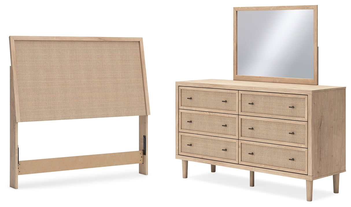Cielden Full Panel Headboard with Mirrored Dresser in Two-tone from Ashley Furniture - Luna Furniture
