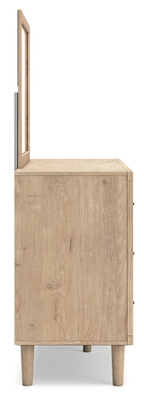 Cielden Full Panel Headboard with Mirrored Dresser in Two-tone from Ashley Furniture - Luna Furniture