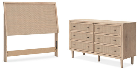 Cielden Full Upholstered Panel Bed with Dresser in Two-tone from Ashley - Luna Furniture