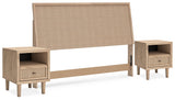 Cielden King Panel Headboard with 2 Nightstands in Two-tone from Ashley - Luna Furniture