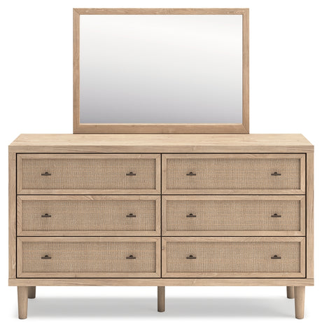 Cielden King Panel Headboard with Mirrored Dresser, Chest and Nightstand in Two-tone from Ashley - Luna Furniture