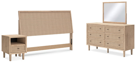 Cielden King Panel Headboard with Mirrored Dresser and Nightstand in Two-tone from Ashley - Luna Furniture