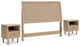 Cielden Queen Panel Headboard with 2 Nightstands in Two-tone from Ashley - Luna Furniture