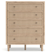 Cielden Queen Panel Headboard with Mirrored Dresser, Chest and 2 Nightstands in Two-tone from Ashley - Luna Furniture